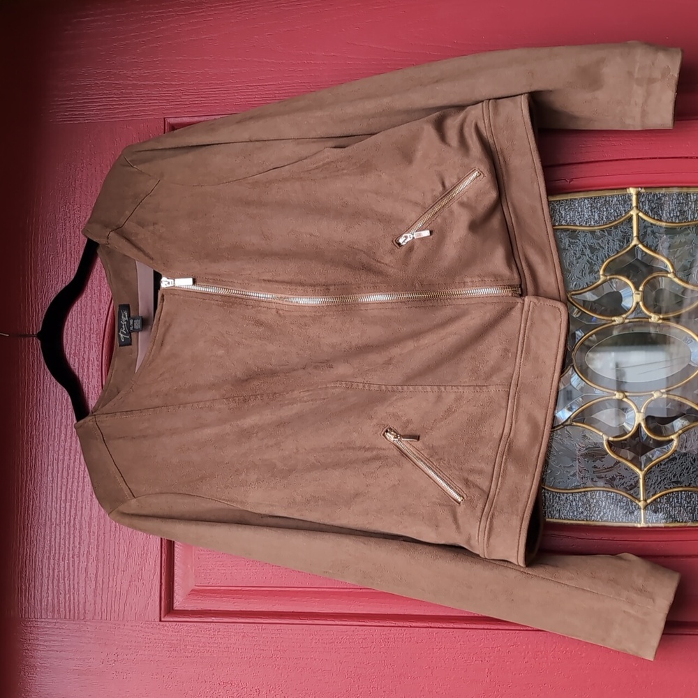 Thalia Sodi Faux Suede Jacket - Caramel